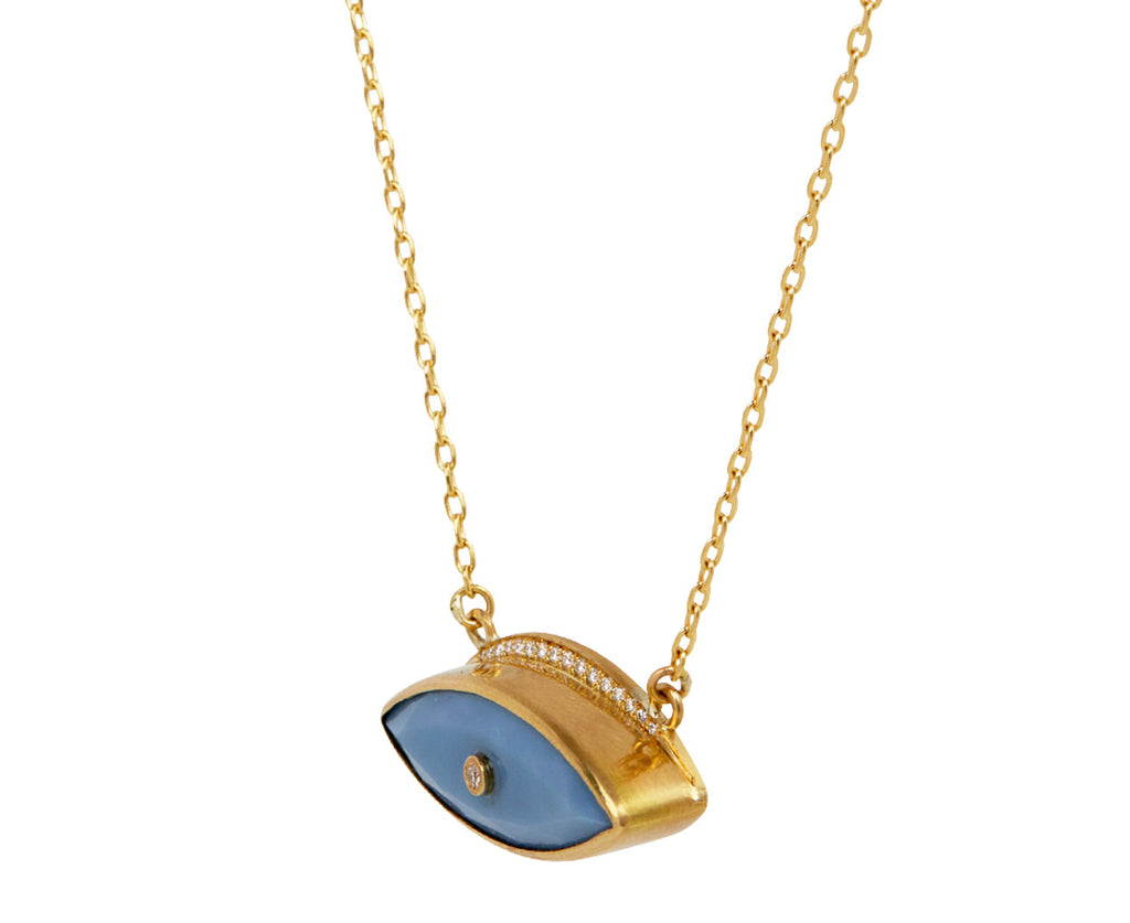 Blue Opal and Diamond Bette Eye Necklace