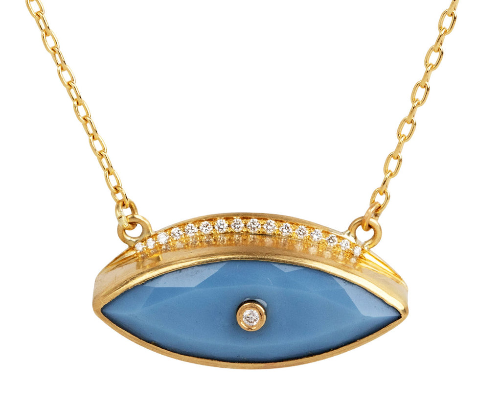 Blue Opal and Diamond Bette Eye Necklace