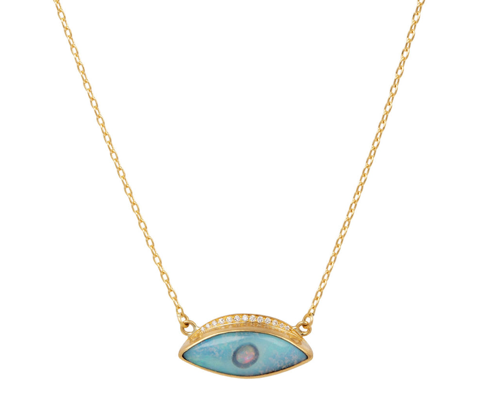 Boulder Opal and Diamond Lucy Eye Necklace