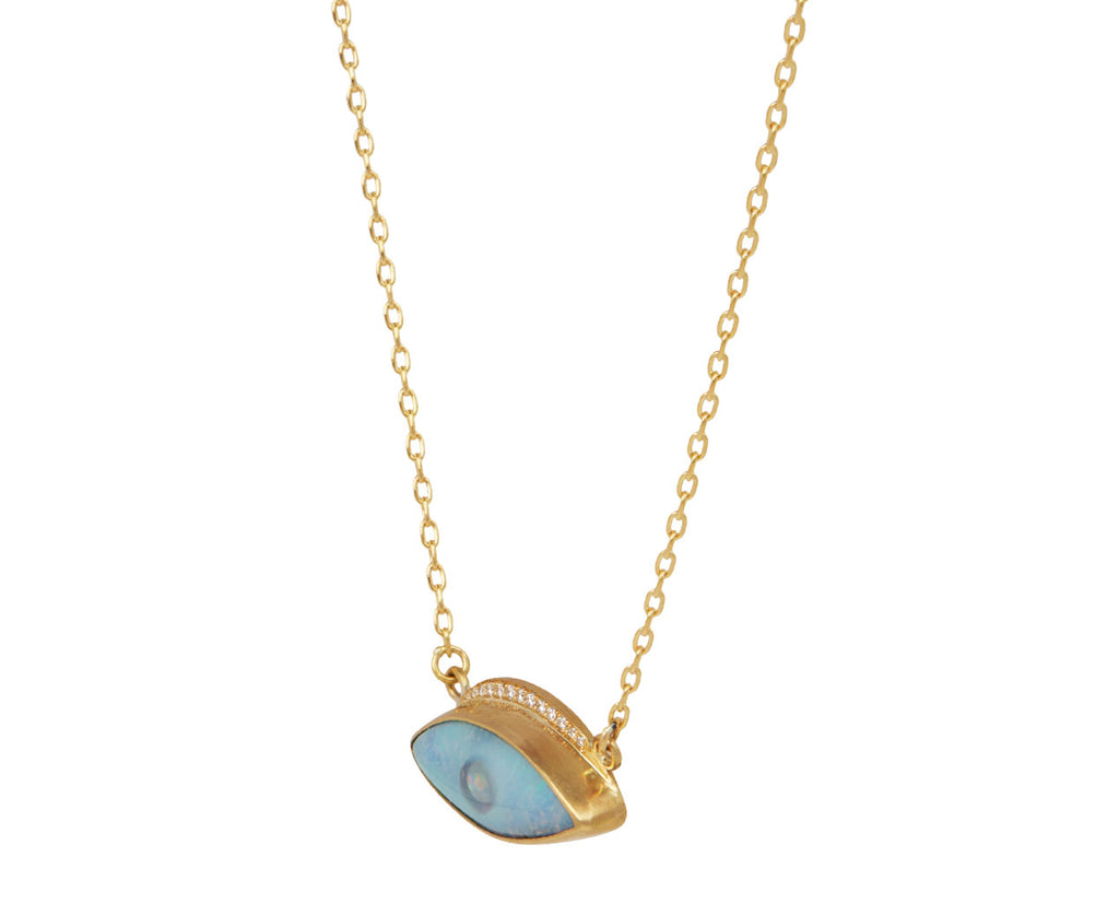 Boulder Opal and Diamond Lucy Eye Necklace