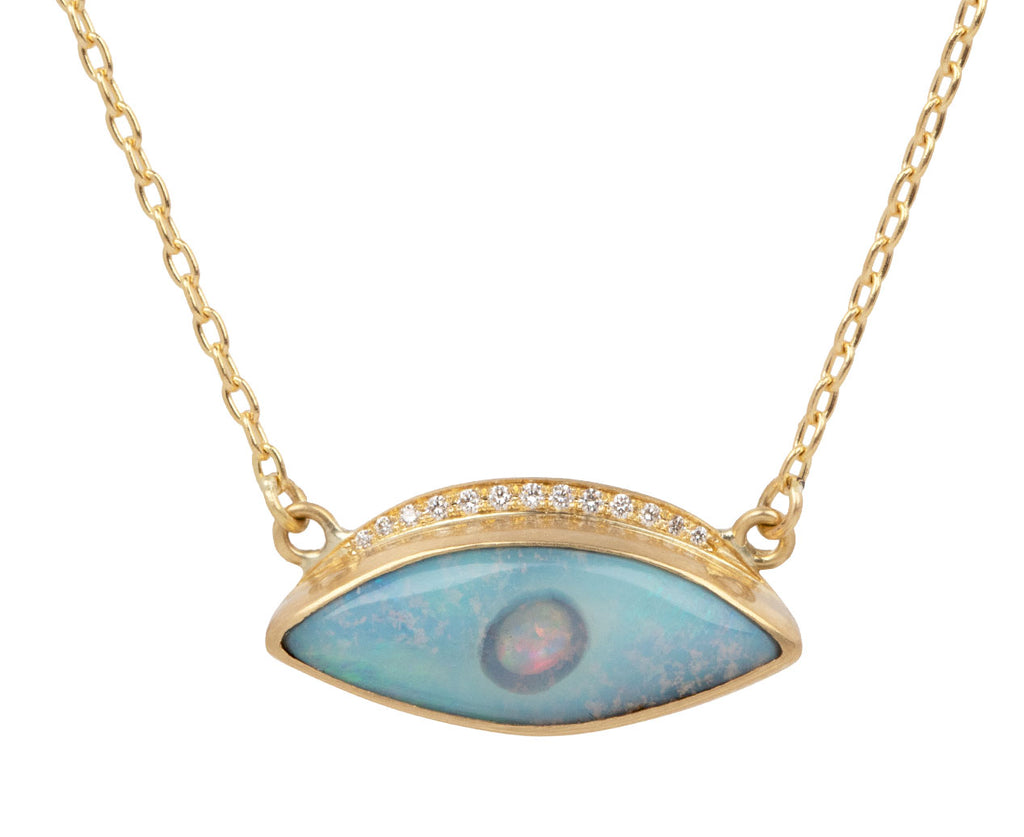 Boulder Opal and Diamond Lucy Eye Necklace