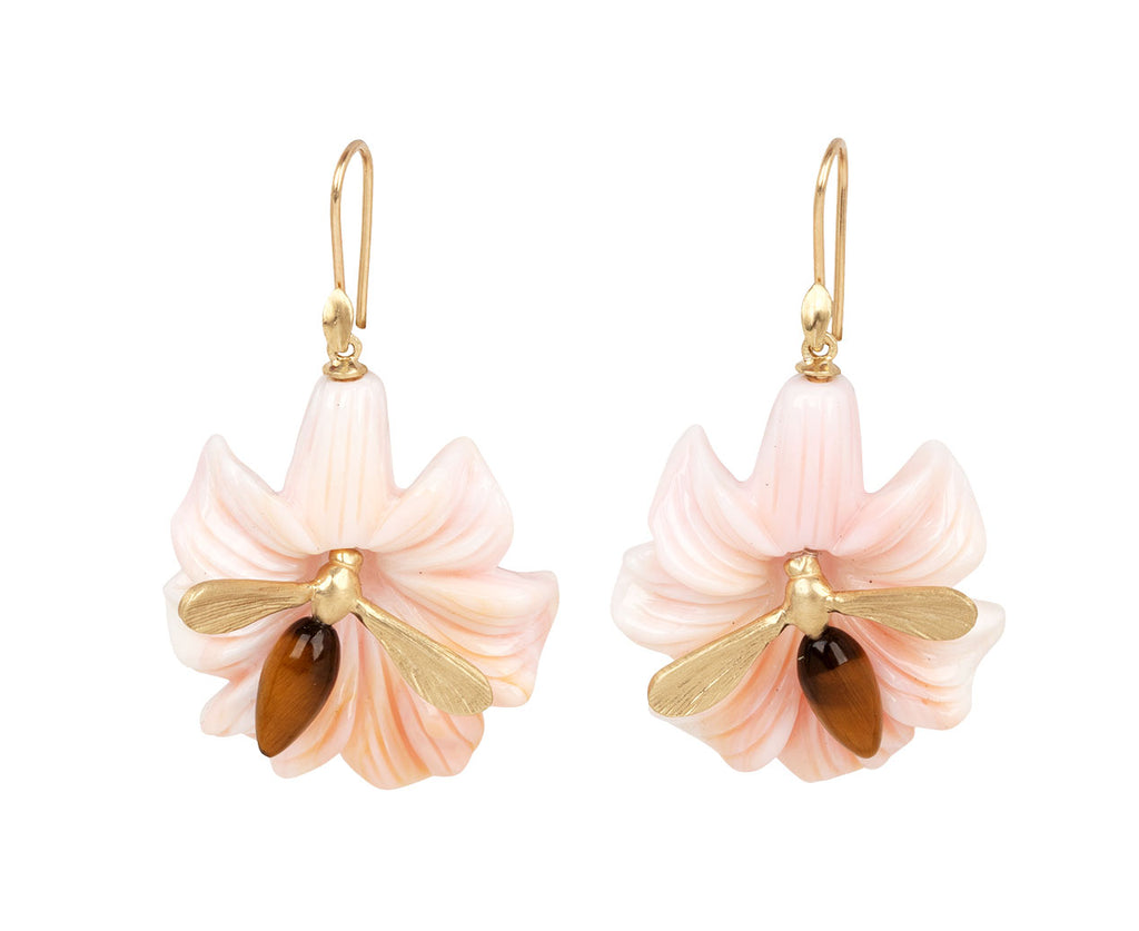 Annette Ferdinandsen Pink Conch Lily Blossom and Tigers Eye Bee