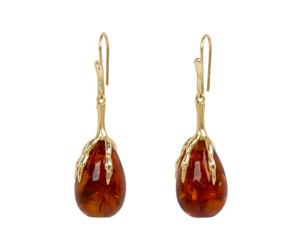 Amber Quail Egg Claw Earrings - TWISTonline 