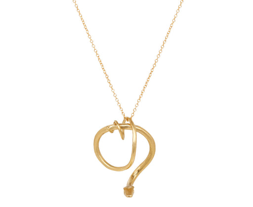 Diamond Eyed Serpent Pendant Necklace