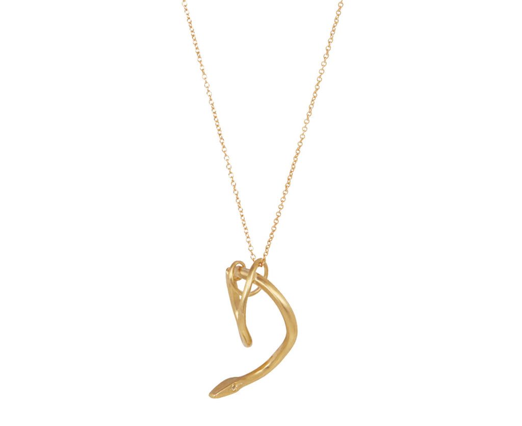Diamond Eyed Serpent Pendant Necklace