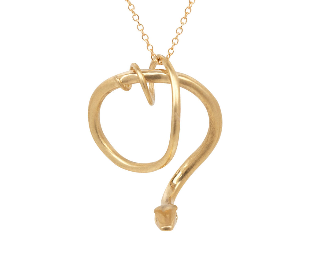 Diamond Eyed Serpent Pendant Necklace