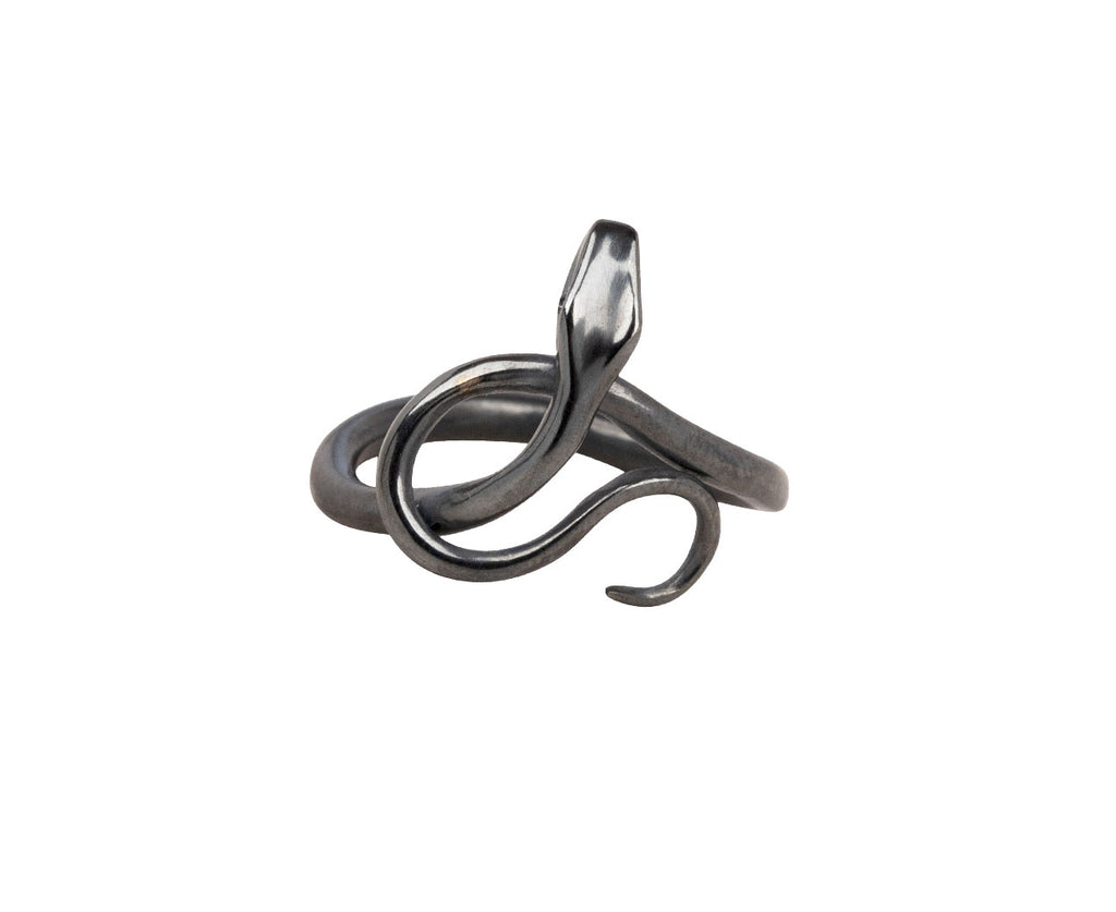 Oxidized Sterling Silver Serpent Ring