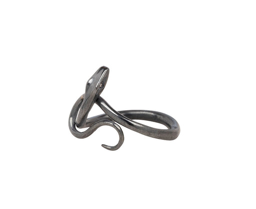 Oxidized Sterling Silver Serpent Ring