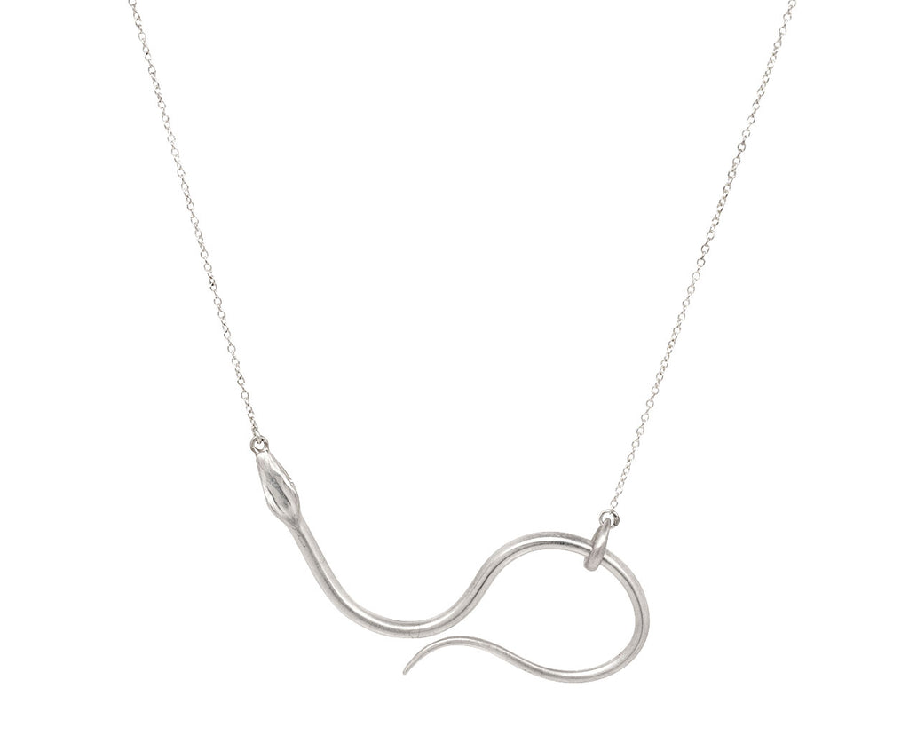 Silver Diamond Eye Serpent Necklace