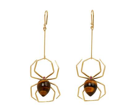  Annette Ferdinandsen Tiger's Eye Spider Earrings