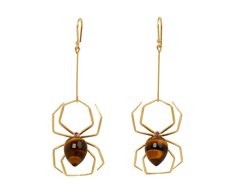  Annette Ferdinandsen Tiger's Eye Spider Earrings