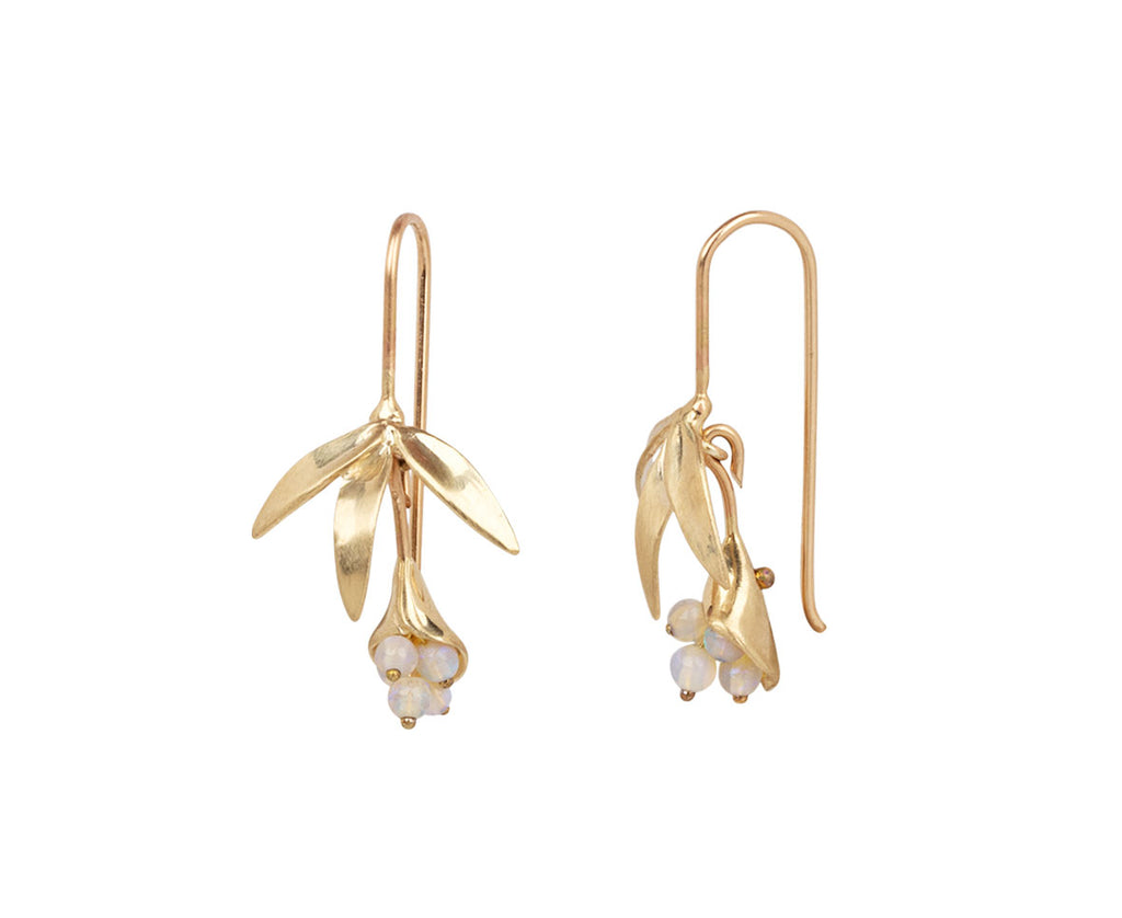Gold and Opal Wildflower Earrings