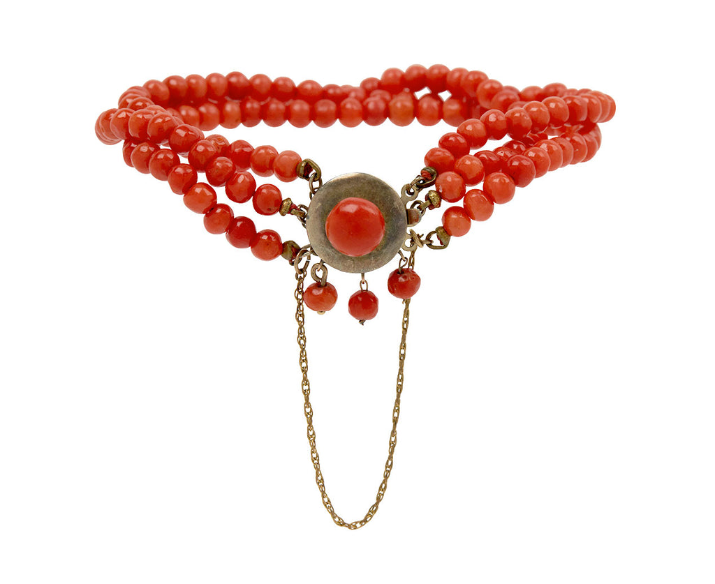 Coral Beaded Bracelet