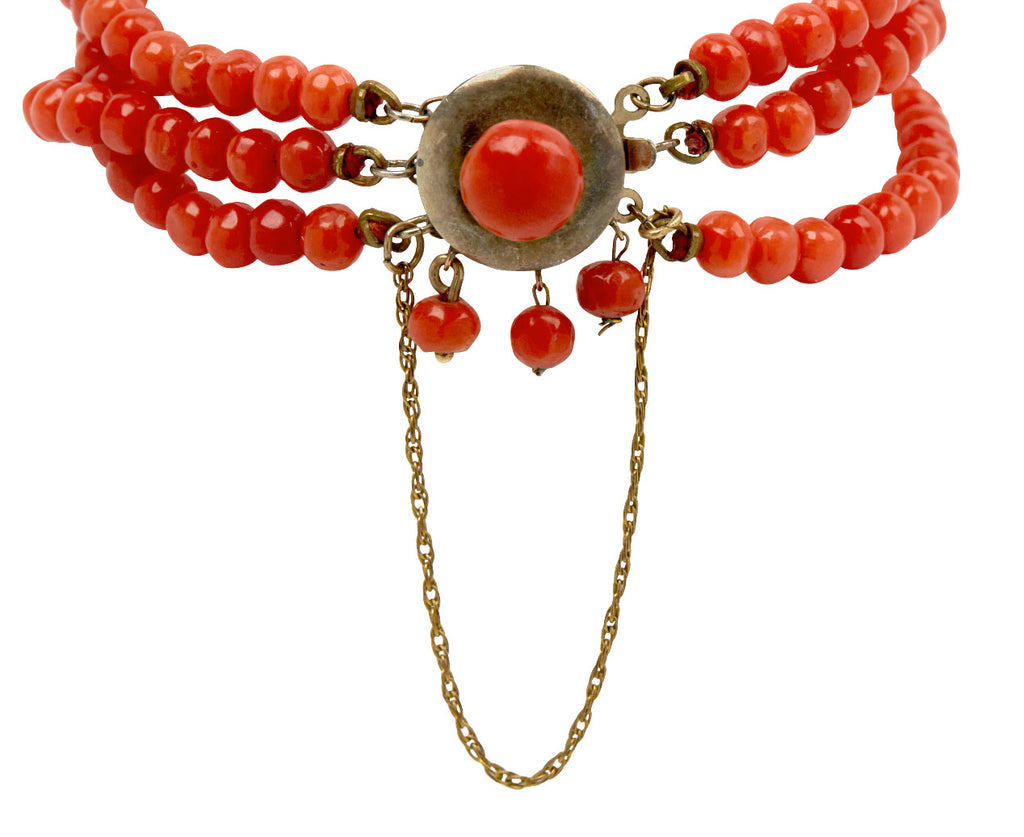 Coral Beaded Bracelet