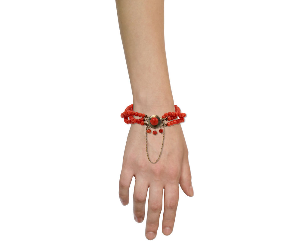 Coral Beaded Bracelet