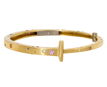 Gold Sapphire Nail Bracelet