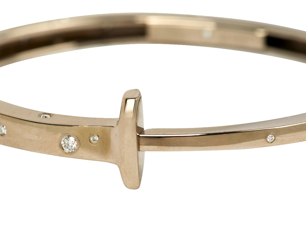 White Gold and Diamond Cascade Nail Bracelet