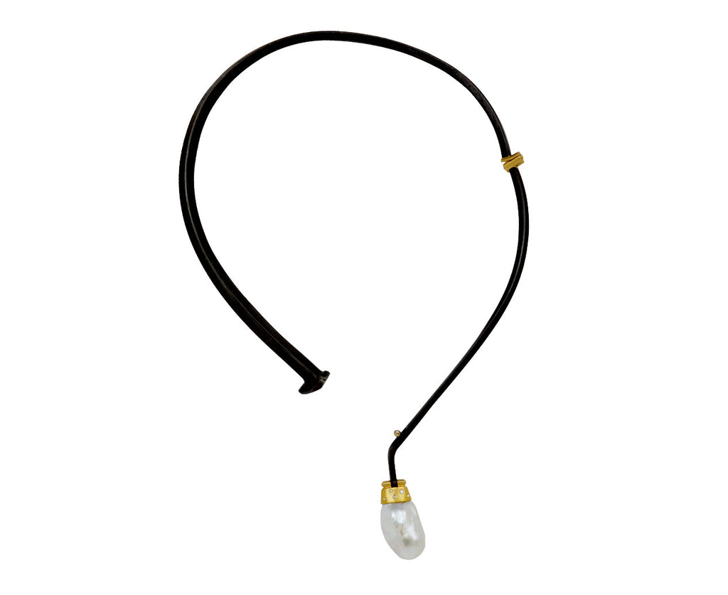 Pearl and Diamond Drop Collar Necklace