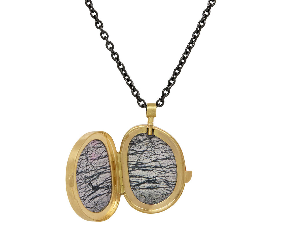 Stone Locket Pendant Necklace