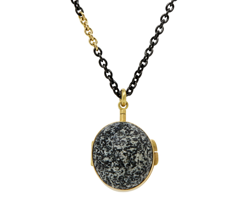 Round Stone Locket Pendant Necklace