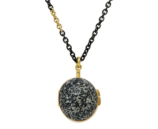Round Stone Locket Pendant Necklace