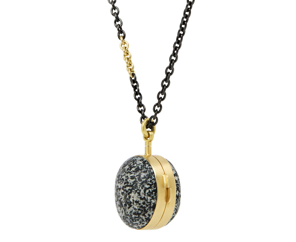 Round Stone Locket Pendant Necklace