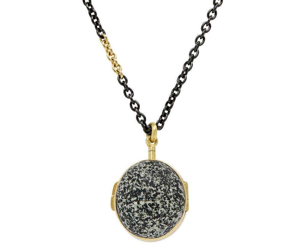 Round Stone Locket Pendant Necklace