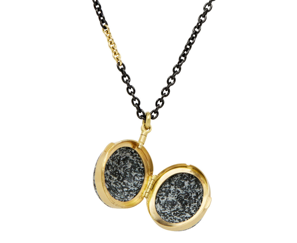 Round Stone Locket Pendant Necklace