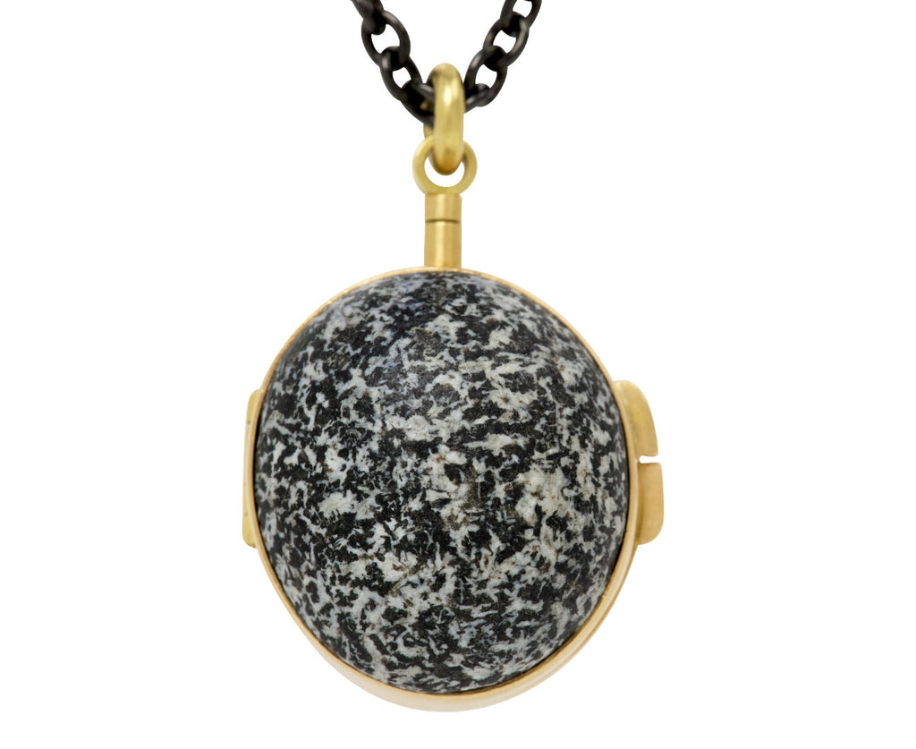 Round Stone Locket Pendant Necklace