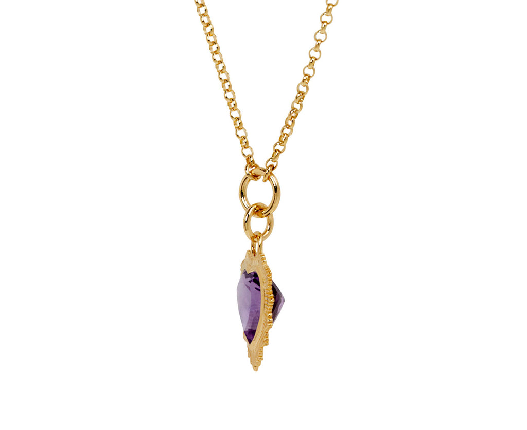 Amethyst True Love Gemstone Heart Fine Belcher Necklace