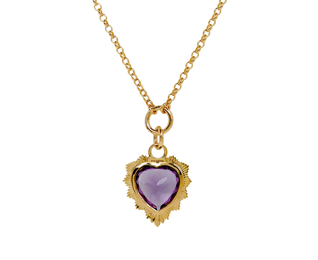 Amethyst True Love Gemstone Heart Fine Belcher Necklace