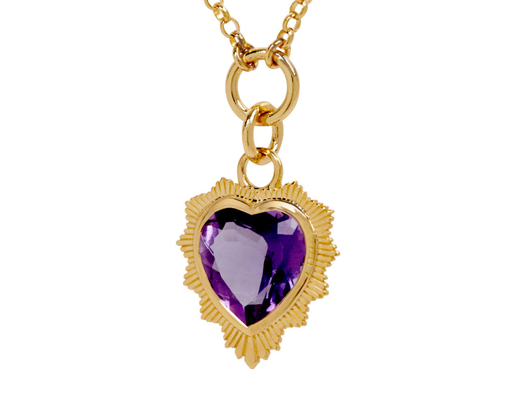 Amethyst True Love Gemstone Heart Fine Belcher Necklace
