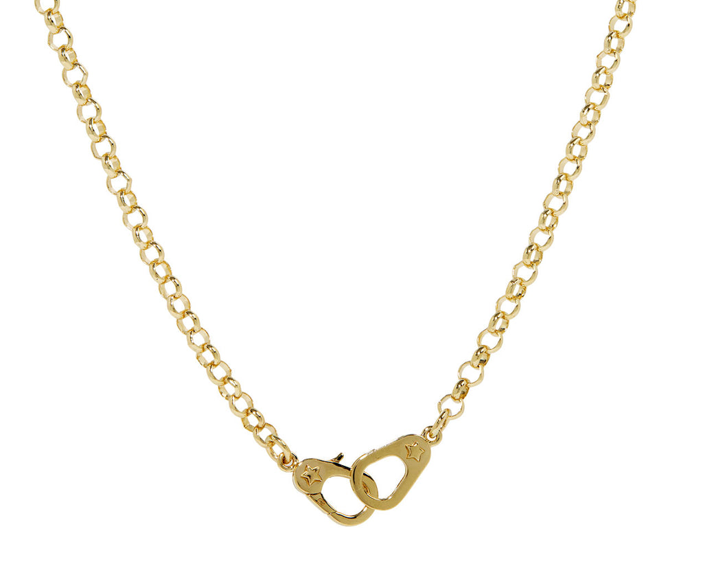London Blue Topaz Crescent Sister Hook Medium Belcher Necklace