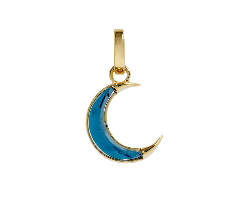 London Blue Topaz Crescent Sister Hook Medium Belcher Necklace