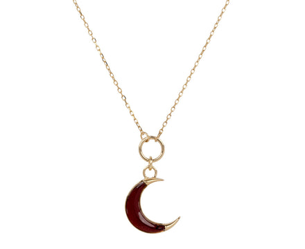 Garnet Crescent Karma Pendant Necklace - TWISTonline 