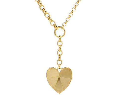 Faceted Heart Heavy Mixed Belcher Chain Necklace