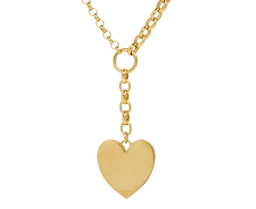 Faceted Heart Heavy Mixed Belcher Chain Necklace