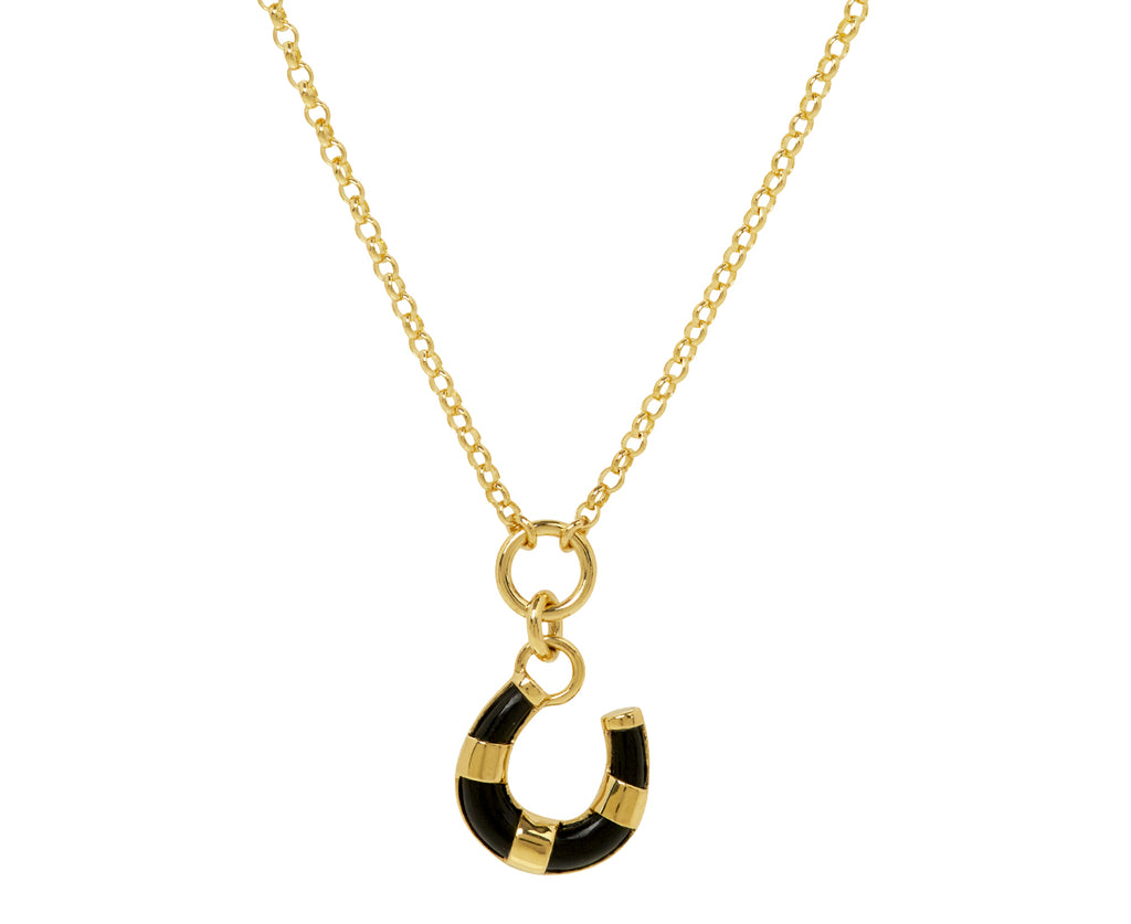 Onyx Horseshoe Pendant Necklace