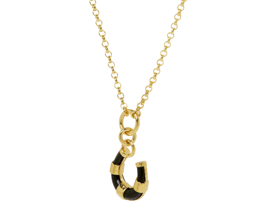 Onyx Horseshoe Pendant Necklace