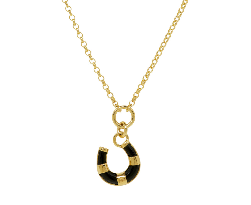 Onyx Horseshoe Pendant Necklace