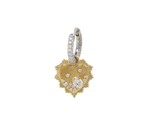 Petite Pave Chubby and Diamond Heart SINGLE Hoop Earring