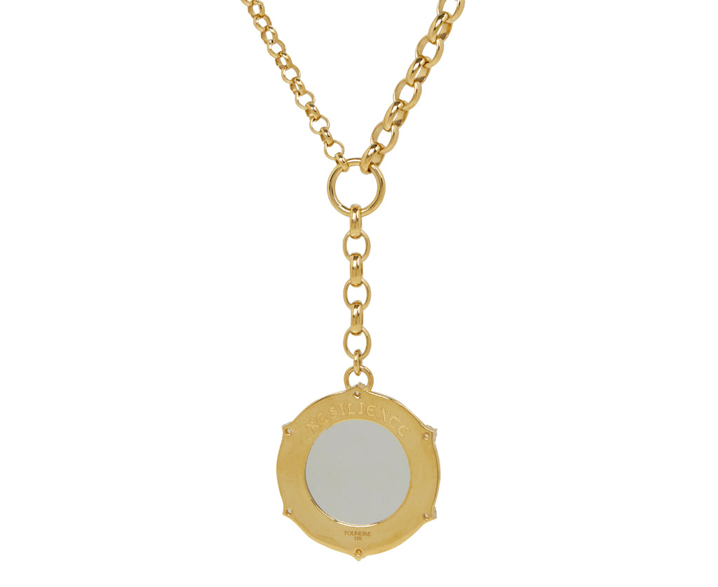 Large Resilience Medallion Heavy Mixed Belcher Chain Necklace