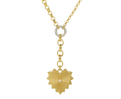 Radiating Heart Medium Mixed Belcher Extension Necklace