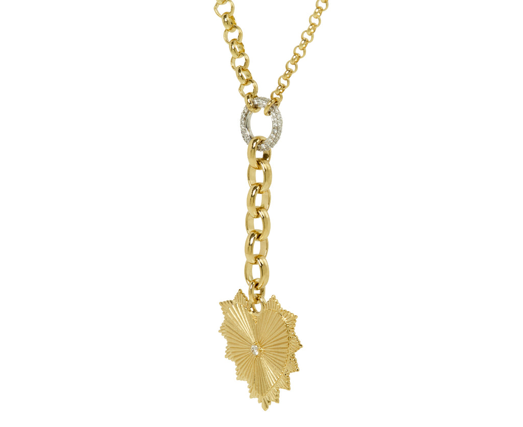 Radiating Heart Medium Mixed Belcher Extension Necklace