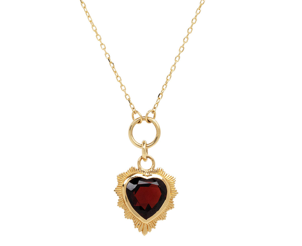 Garnet Gemstone True Love Heart Pendant Necklace
