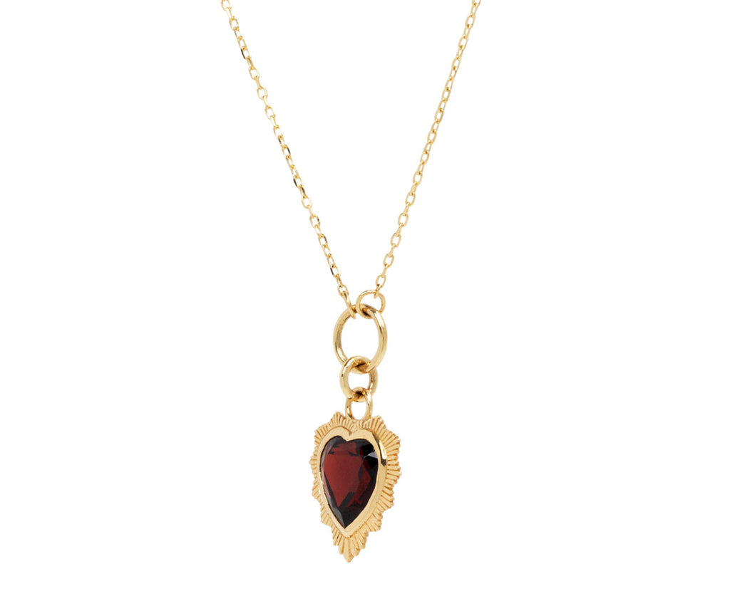 Garnet Gemstone True Love Heart Pendant Necklace