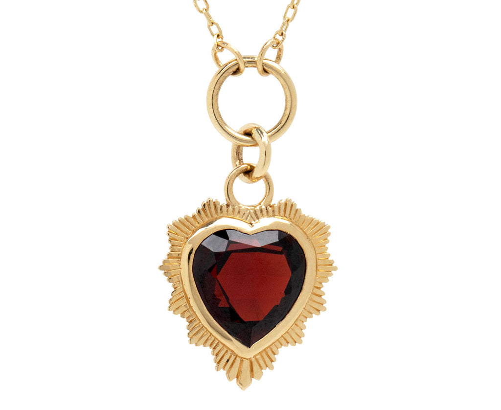 Garnet Gemstone True Love Heart Pendant Necklace