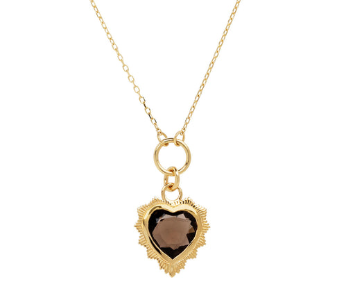 Smoky Quartz Gemstone True Love Heart Pendant Necklace