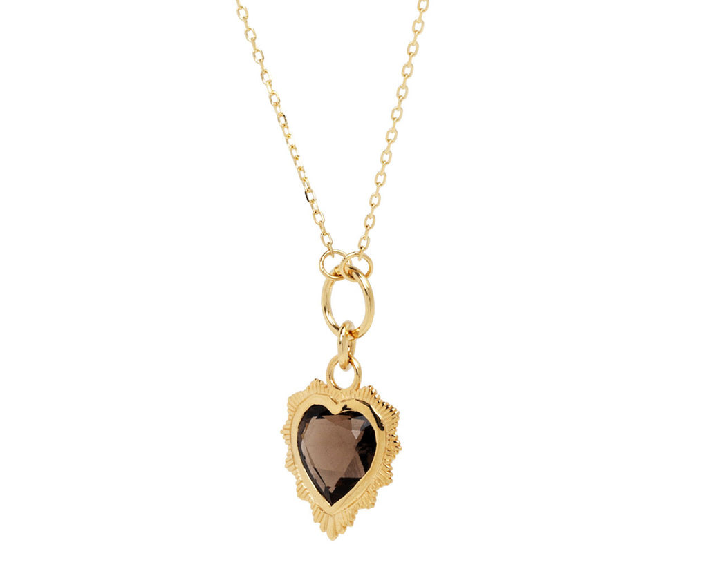 Smoky Quartz Gemstone True Love Heart Pendant Necklace