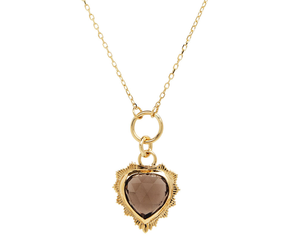 Smoky Quartz Gemstone True Love Heart Pendant Necklace